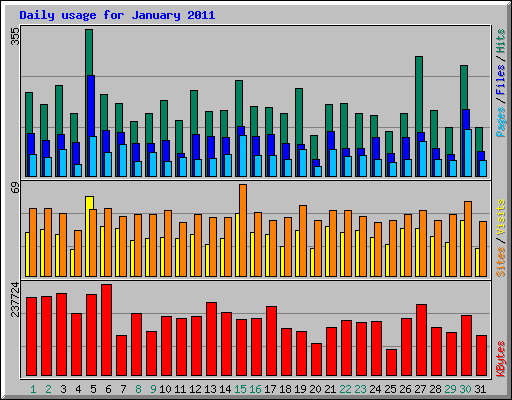 Daily usage for January 2011
