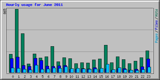 Hourly usage for June 2011